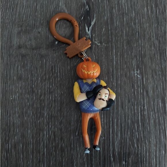 Hello Neighbor Keychain/Backpack Clip Jack-o'-Lantern Head - Picture 1 of 4